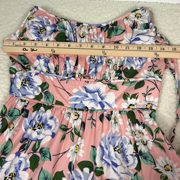 Yumi Kim Birch Dress Womens 2 Tie Spaghetti Straps Floral Bohemian Hippie Pink - Picture 5 of 9